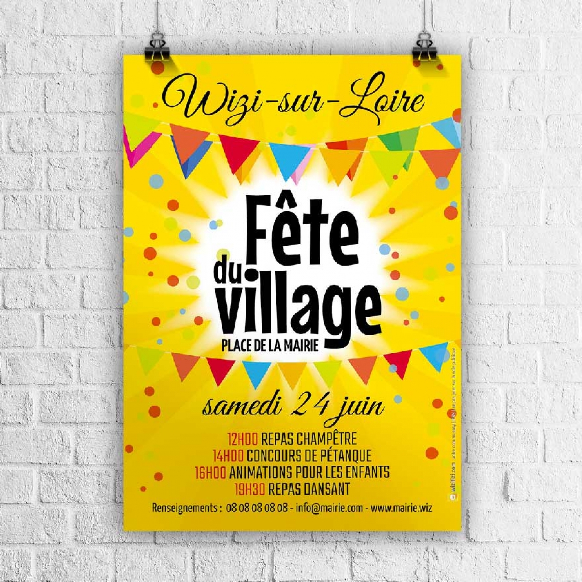 Fête du village  Création impression affiches flyers panneaux