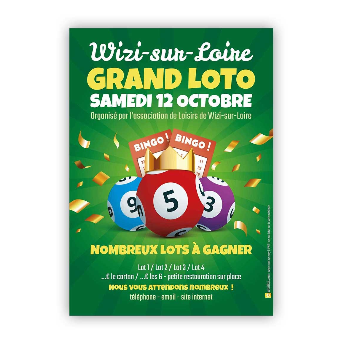 Jeux : Super loto bingo Création impression affiches flyers panneaux